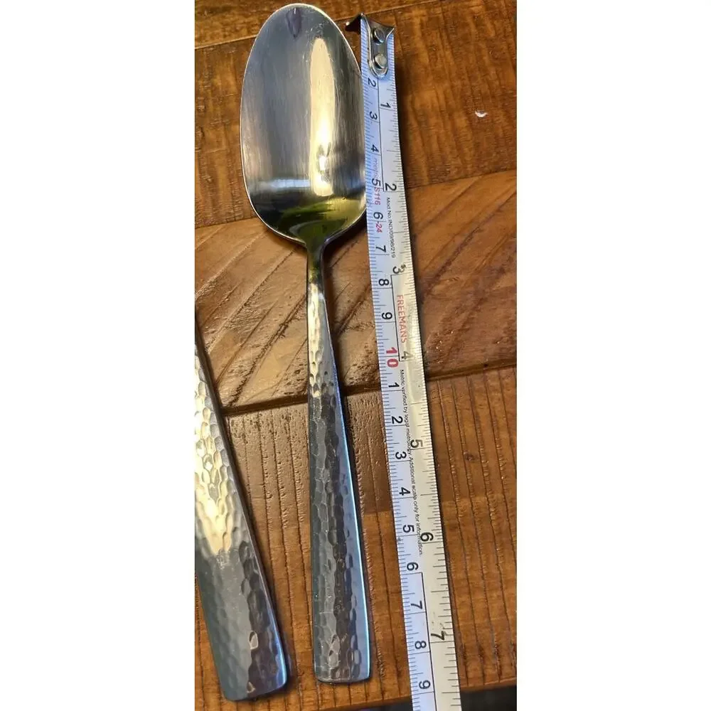 Wallace Continental Hammered Handle Set of 4 Dinner Spoons 18/10 Stainless Steel